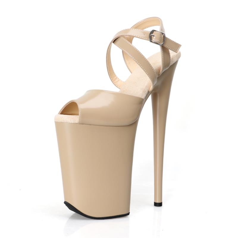 Четверки Босоножки (каблук 23см) Бежевый лаковый